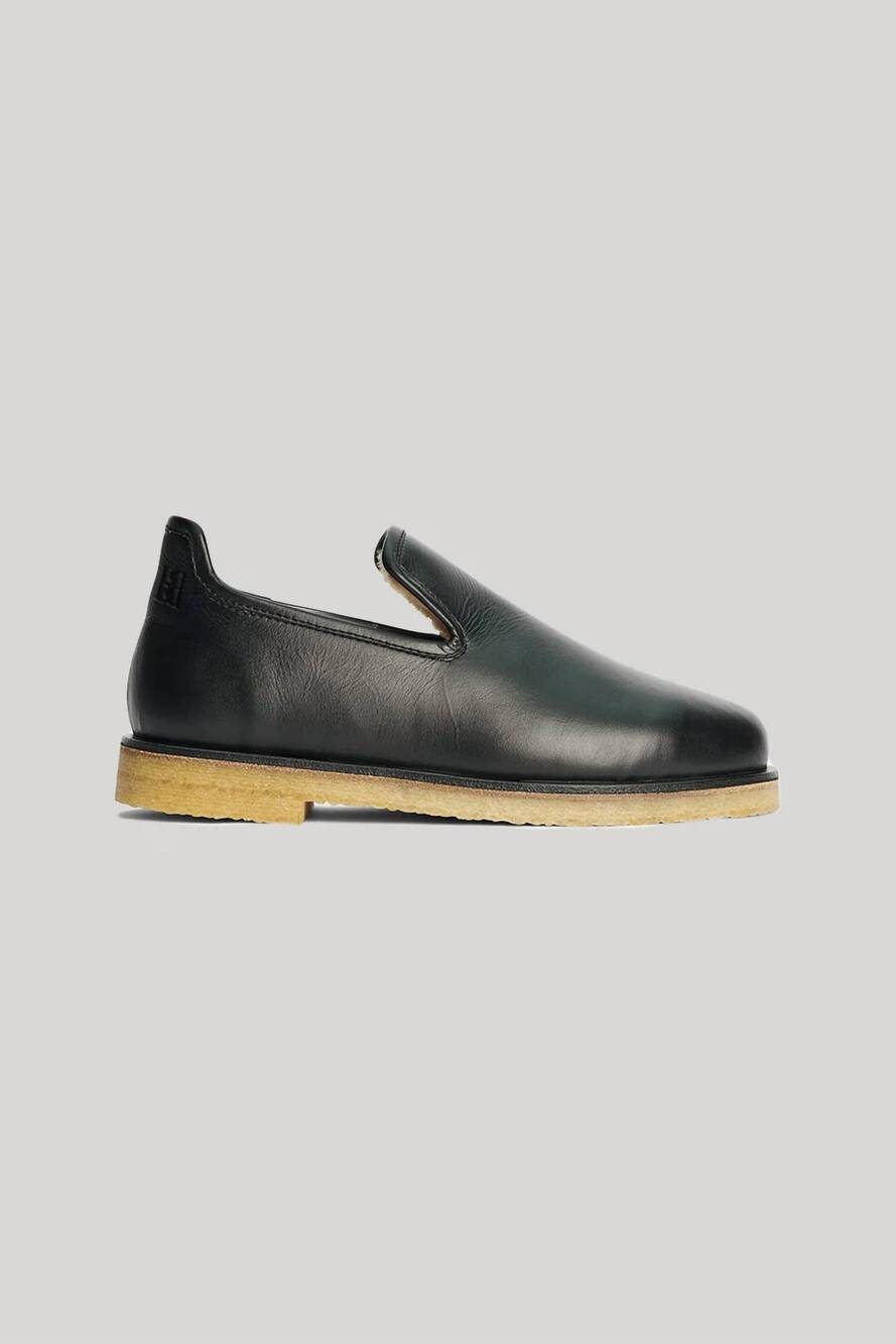 NEW BY MALENE BIRGER women's romine leather slippers in black